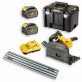 DeWALT DCS520T2R FLEXVOLT iegremdējamais ripzāģis 2x6 Ah + lineāls